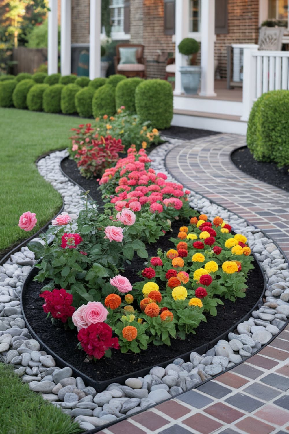 Landscaped flower bed